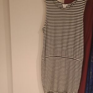Bar III Monochrome Striped Mini Dress
